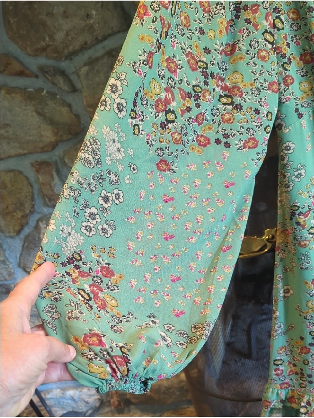 Baltic Born Bowman Deep V Green Floral Maxi Dress NWT - Picture 5 of 8